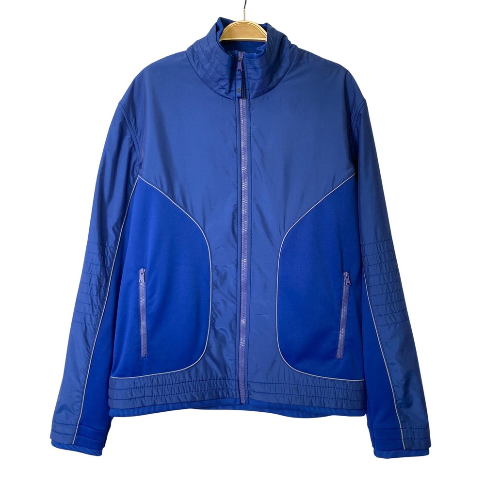 Express Y2K Track Jacket Men L Cobalt Blue Retro Athletic 2000s Streetwear